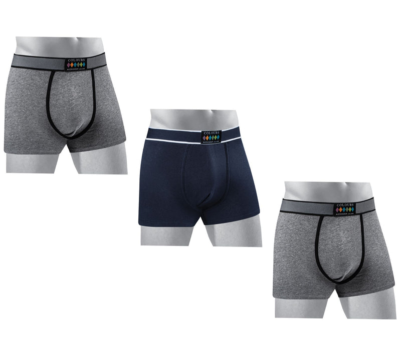 Alexander Julian Men's 3 Pack Cotton Boxer -Charcoal — Main view