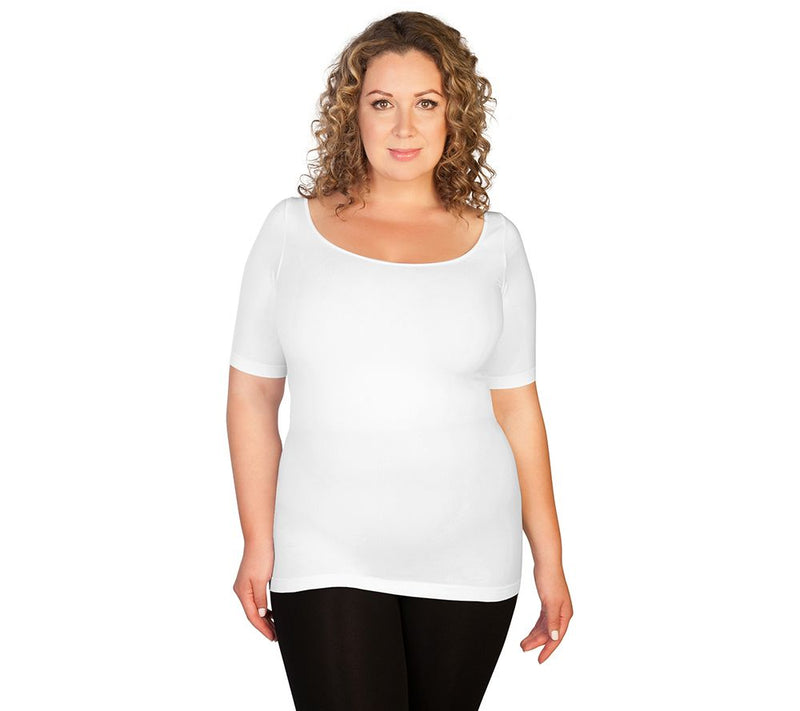 Skinnytees Plus Reversible 1/2 Sleeve Scoop Neck — View 5