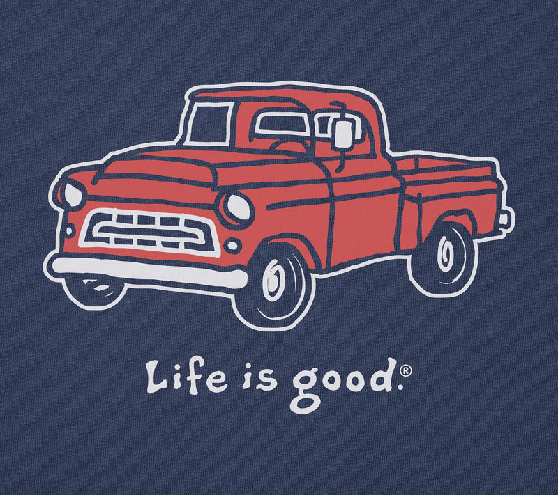 Life is Good Men's Vintaged Pickup Truck Crusher Tee — View 4