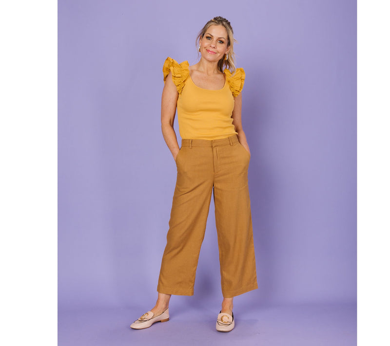 Candance Cameron Bure Wide Leg Crop Pants — View 9