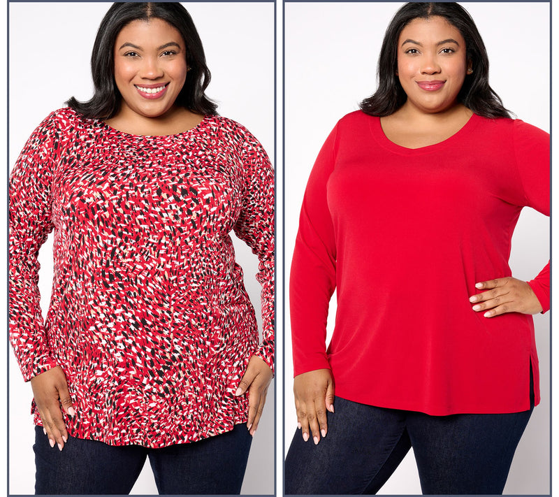 Susan Graver Modern Essentials Regular Liquid Knit Tunic Set — View 13