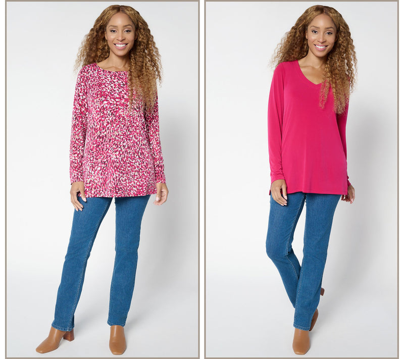 Susan Graver Modern Essentials Regular Liquid Knit Tunic Set — View 17