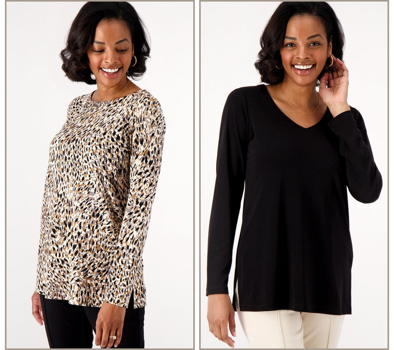 Susan Graver Modern Essentials Regular Liquid Knit Tunic Set — View 10