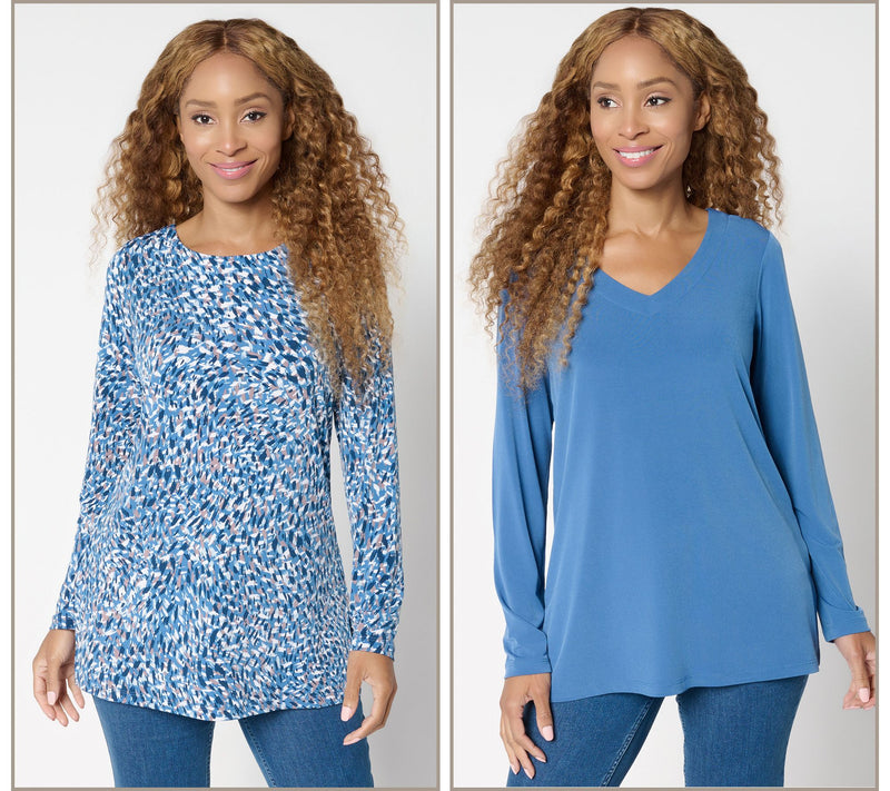 Susan Graver Modern Essentials Regular Liquid Knit Tunic Set — View 25