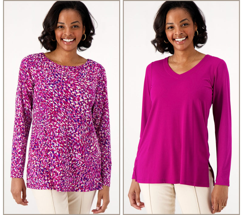 Susan Graver Modern Essentials Petite Liquid Knit Tunic Set — View 5