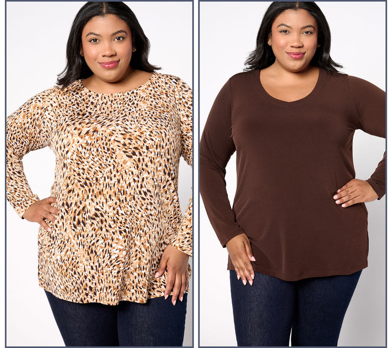 Susan Graver Modern Essentials Petite Liquid Knit Tunic Set — View 15