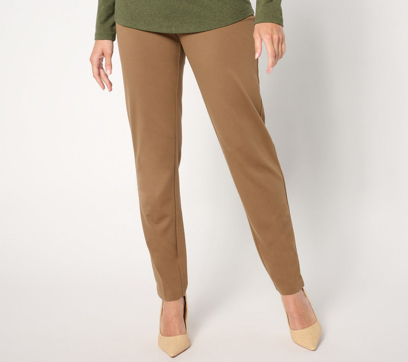 Susan Graver Everyday Reg Supreme Knit Slim Leg Pull On Pants — View 2
