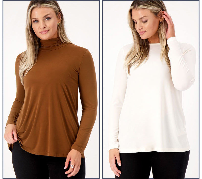 Susan Graver Modern Essentials Reg Liquid Knit Set of 2 Tunics — View 11