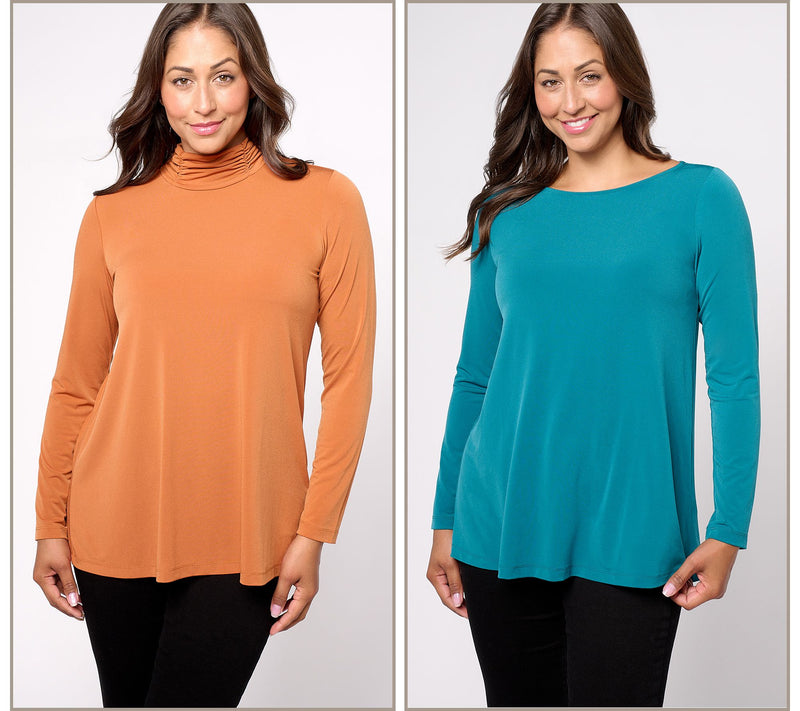 Susan Graver Modern Essentials Reg Liquid Knit Set of 2 Tunics — View 19