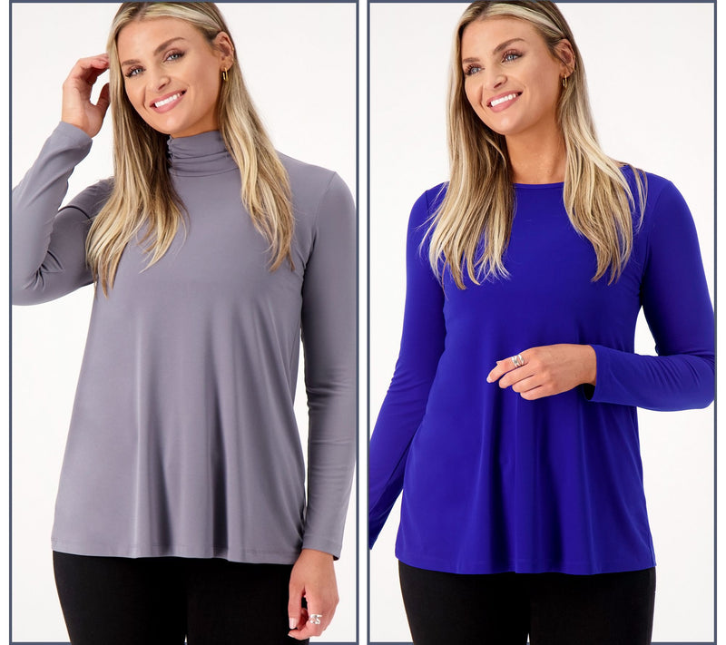 Susan Graver Modern Essentials Reg Liquid Knit Set of 2 Tunics — View 6