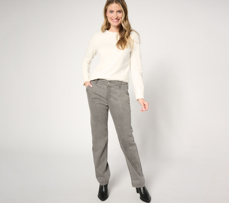 Denim & Co. Petite Easy Stretch Denim Straight Leg Trouser Jean — View 11