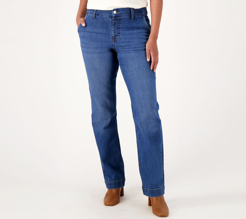 Denim & Co. Tall Easy Stretch Denim Straight Leg Trouser Jean — View 19