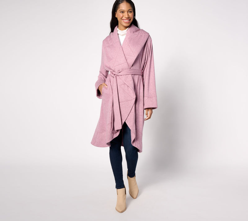 Women with Control French Terry Belted Wrap Cardigan — View 5
