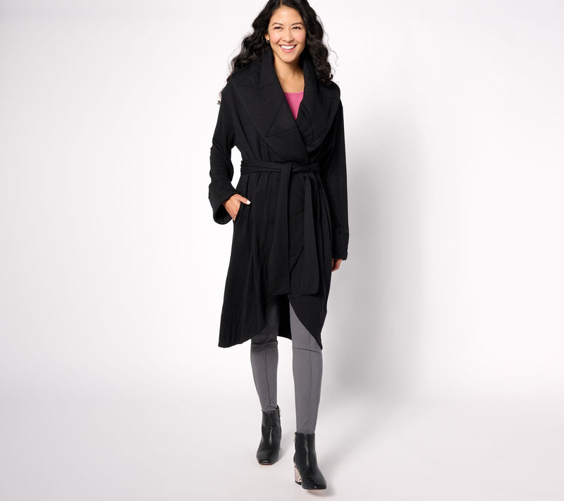 Women with Control French Terry Belted Wrap Cardigan — View 9