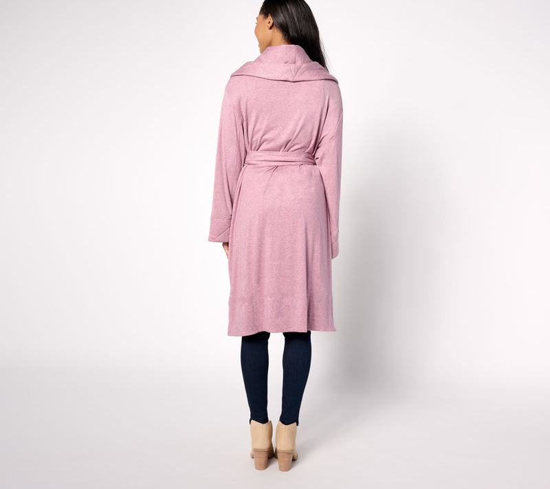 Women with Control French Terry Belted Wrap Cardigan — View 4
