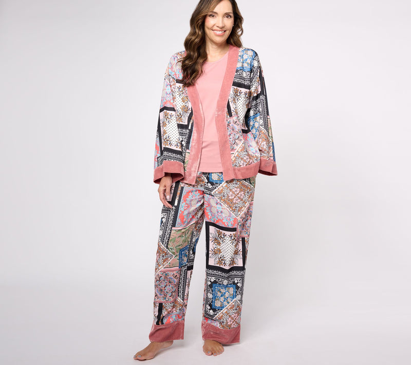 Tolani Analia Three Piece Sleep Set with Velvet Trim — Main view
