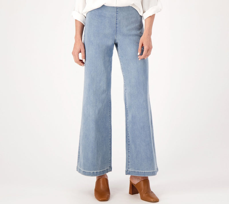 NYDJ Sculpt Her Denim Pull-On Teresa Wide-Leg Jeans- Crystalline — View 3