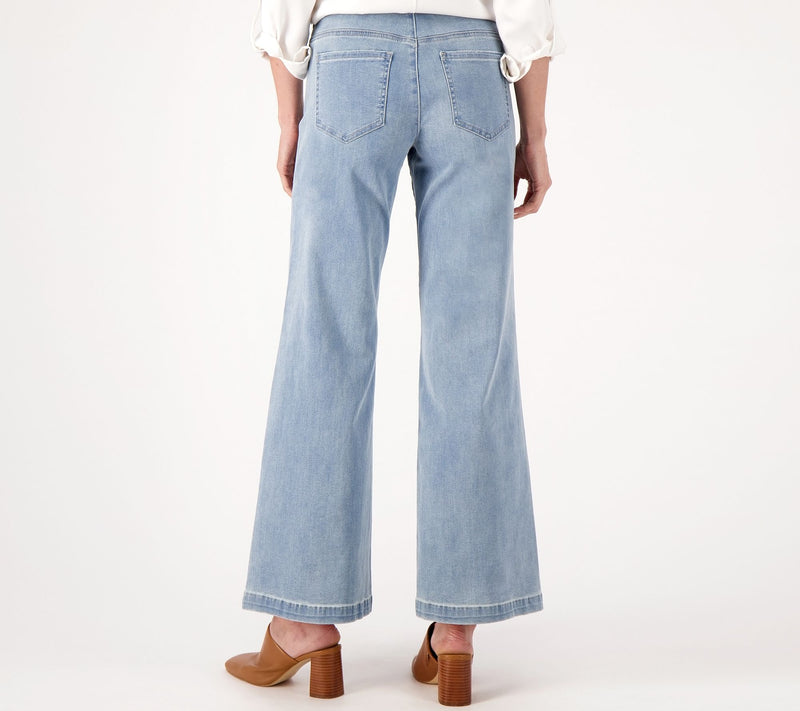 NYDJ Sculpt Her Denim Pull-On Teresa Wide-Leg Jeans- Crystalline — View 4