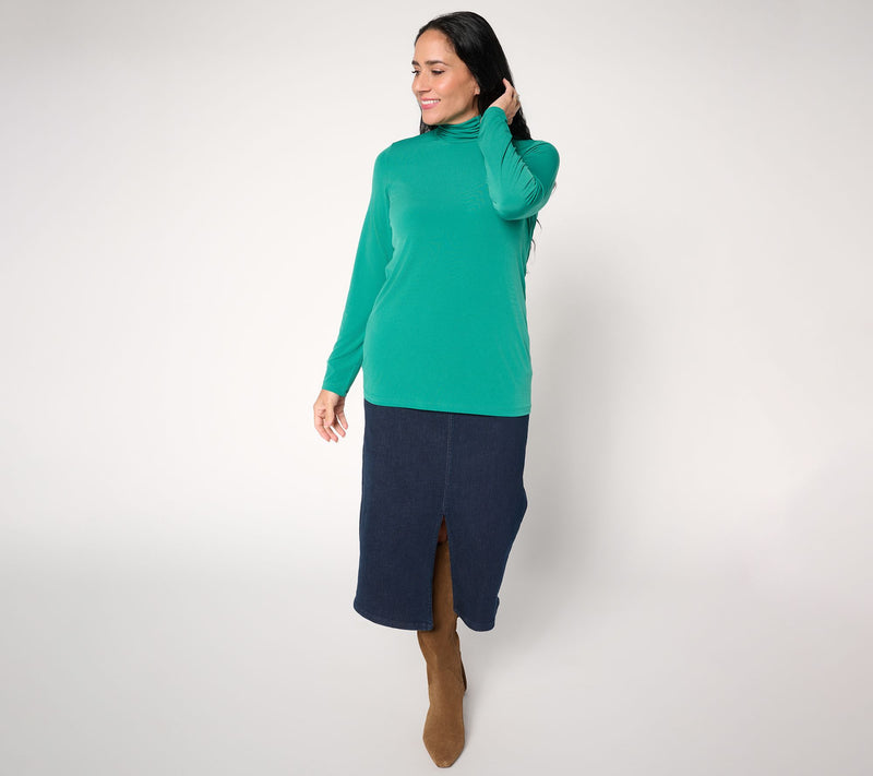 Susan Graver Modern Essentials Pet Liquid Knit A-Line Tunic — View 21