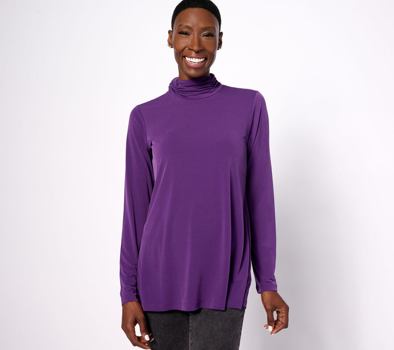 Susan Graver Modern Essentials Pet Liquid Knit A-Line Tunic — View 14