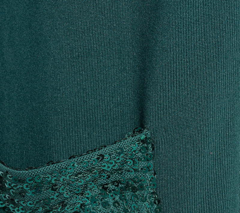Jingle Belles by Kim Gravel Sequin Pocket Brushed Knit Duster Cardigan — View 7