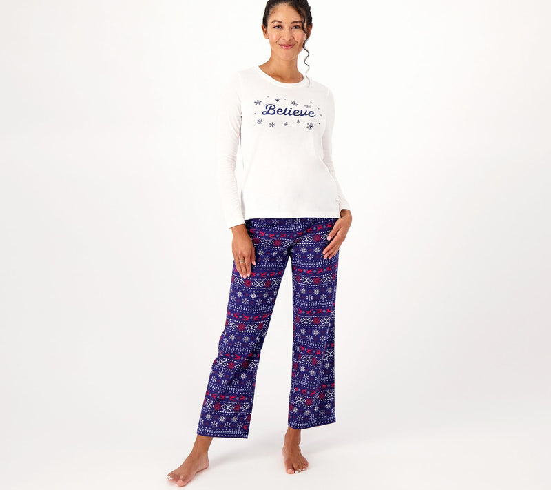 Life is Good Cotton Top and Flannel Pants Pajama Set — Main view
