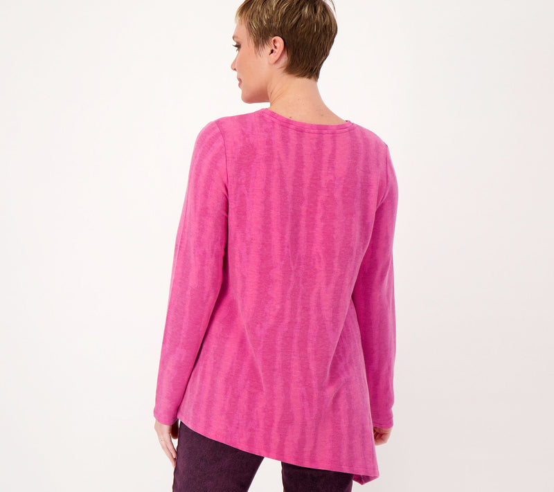 LOGO Lounge by Lori Goldstein Printed Brushed French Terry Top — View 12