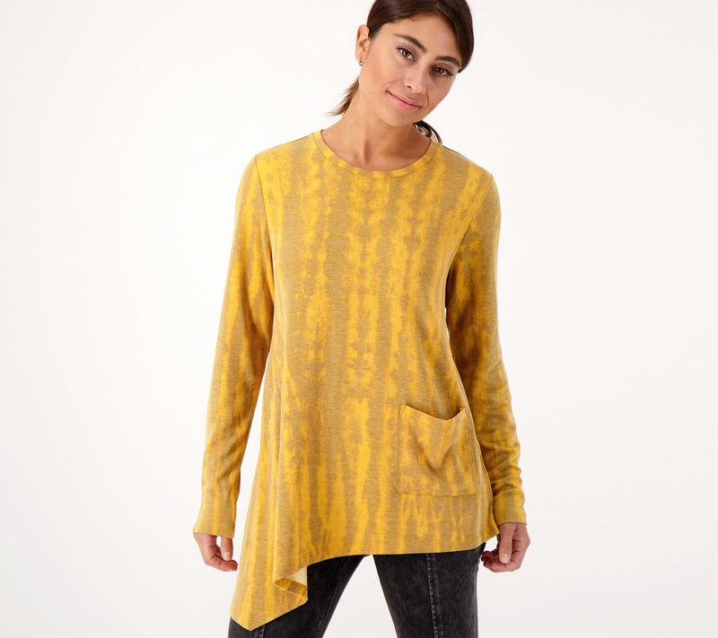 LOGO Lounge by Lori Goldstein Printed Brushed French Terry Top — View 9