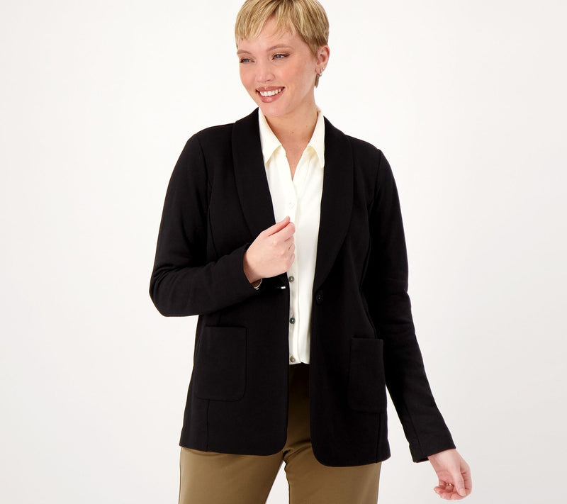 Susan Graver Weekend Regular Marina Knit Blazer — View 13