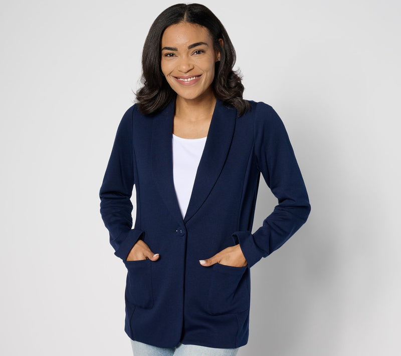 Susan Graver Weekend Regular Marina Knit Blazer — View 15