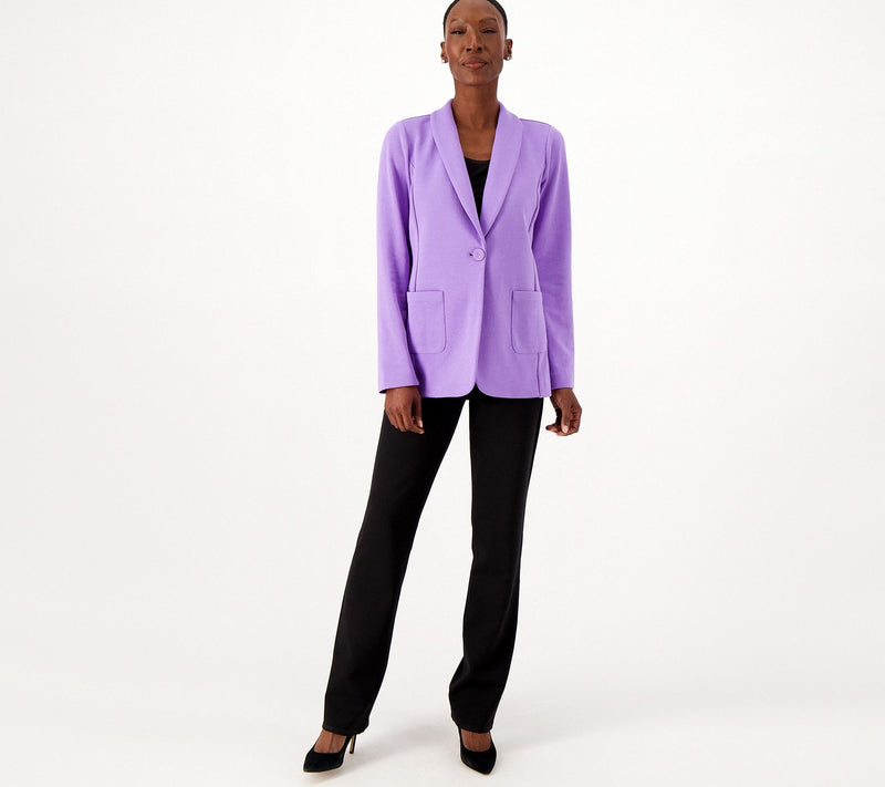 Susan Graver Weekend Regular Marina Knit Blazer — View 17