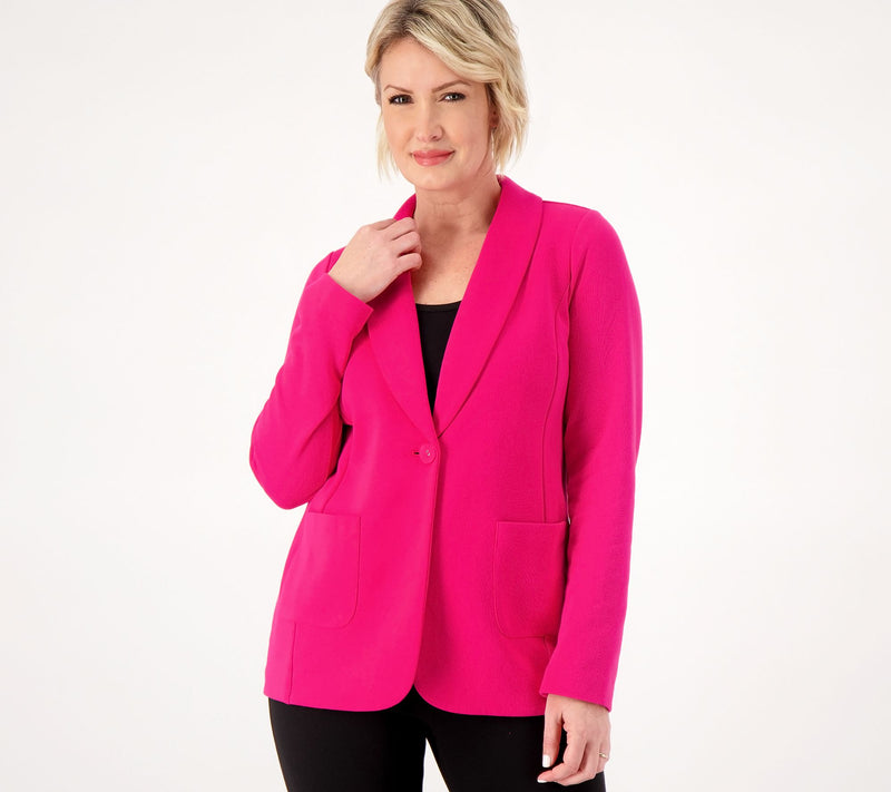 Susan Graver Weekend Regular Marina Knit Blazer — View 9