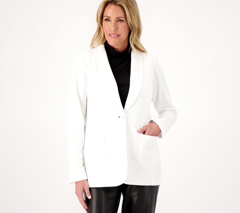 Susan Graver Weekend Petite Marina Knit Blazer — View 9