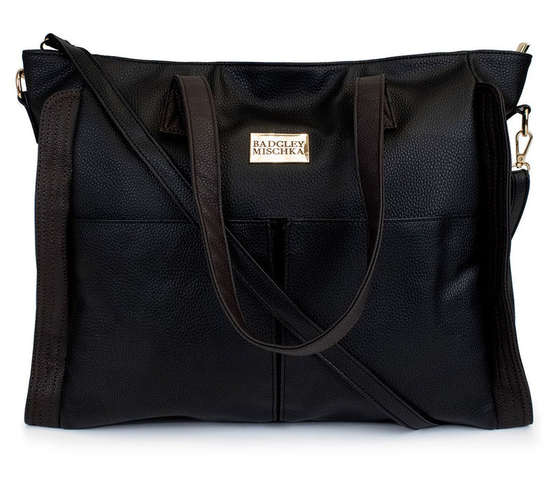 Badgley Mischka Vegan Leather Women's Travel Tote - Black — View 3