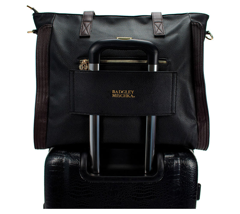 Badgley Mischka Vegan Leather Women's Travel Tote - Black — View 5