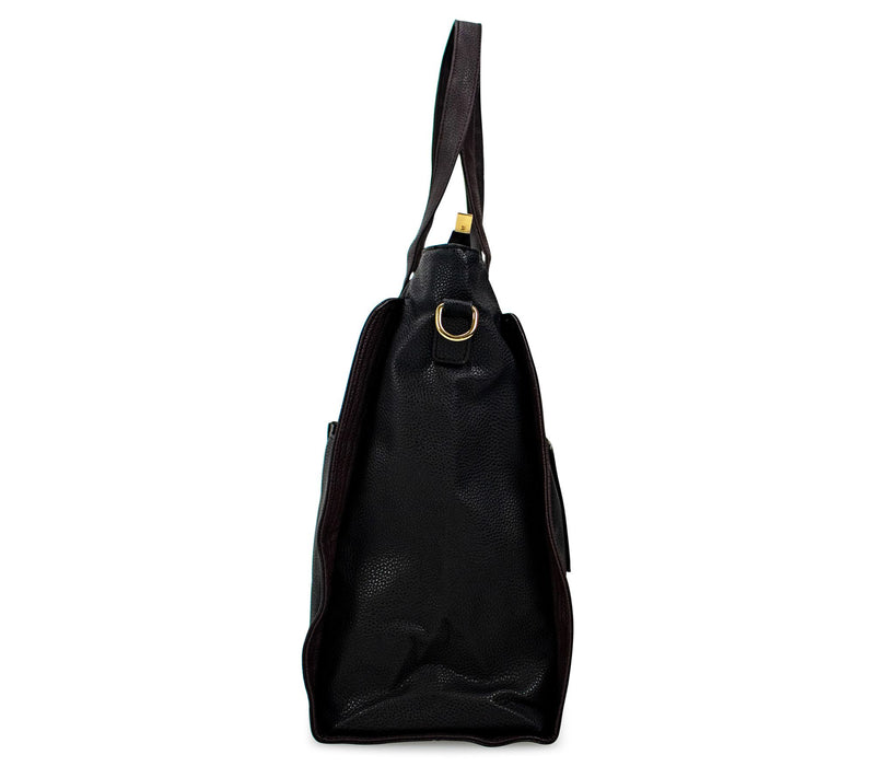 Badgley Mischka Vegan Leather Women's Travel Tote - Black — View 8
