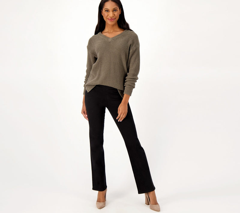 NYDJ Sculpt Her Denim Pull-On Straight Jeans- Stellar — View 3