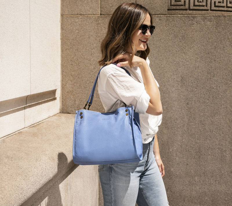 American Leather Co. Lenox Triple Entry Leather Satchel — View 110