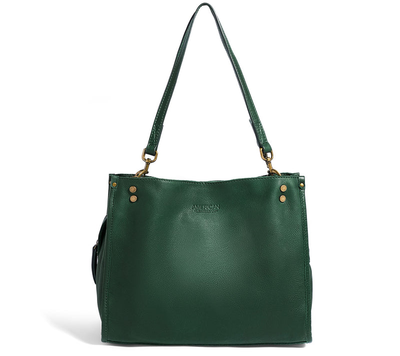 American Leather Co. Lenox Triple Entry Leather Satchel — View 27