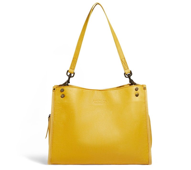 American Leather Co. Lenox Triple Entry Leather Satchel — View 29