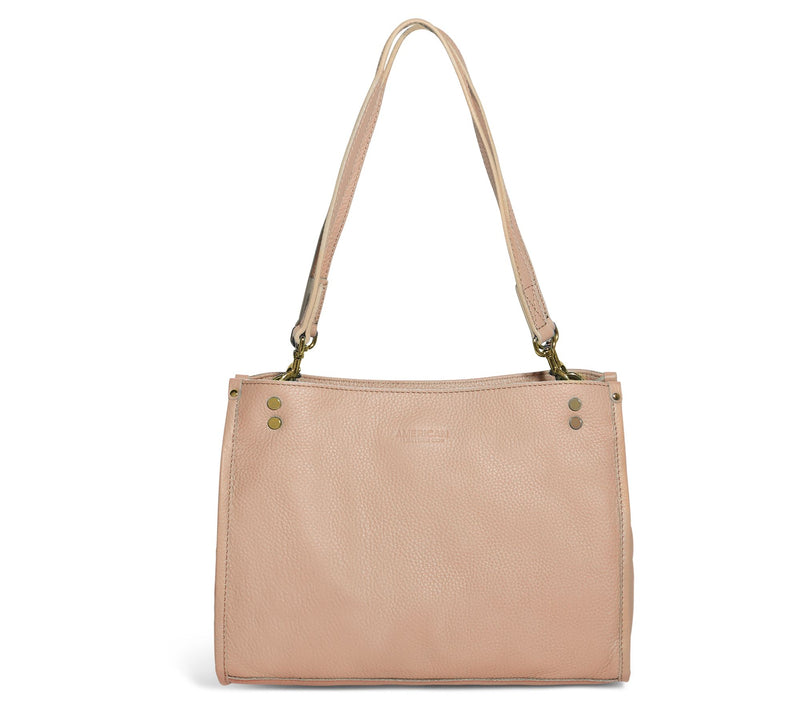 American Leather Co. Lenox Triple Entry Leather Satchel — View 77