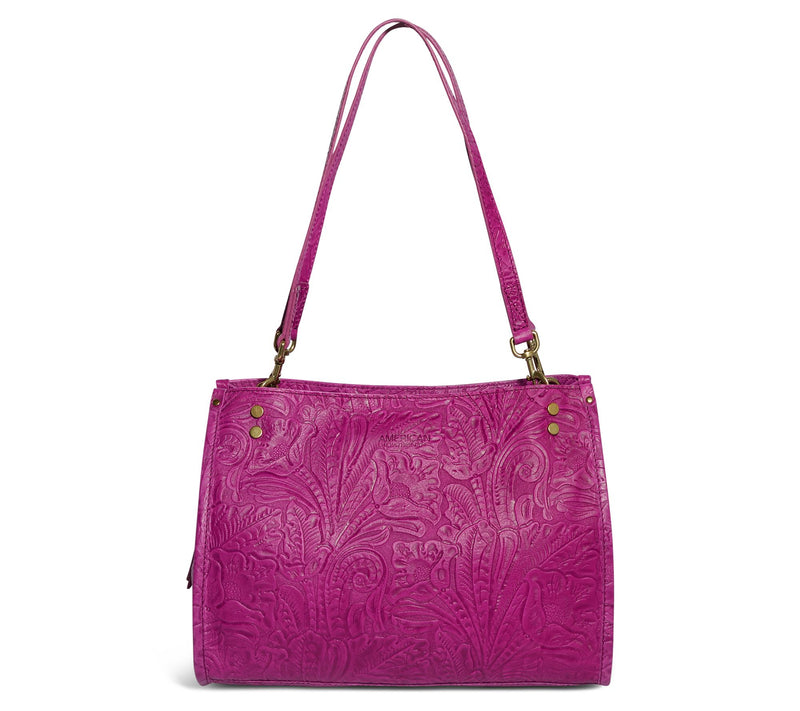 American Leather Co. Lenox Triple Entry Leather Satchel — View 81