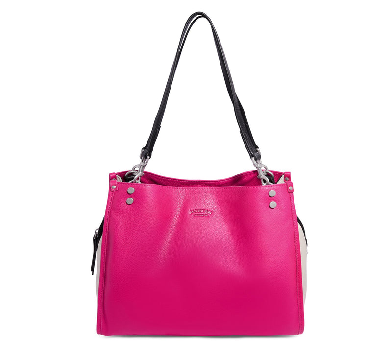 American Leather Co. Lenox Triple Entry Leather Satchel — View 93