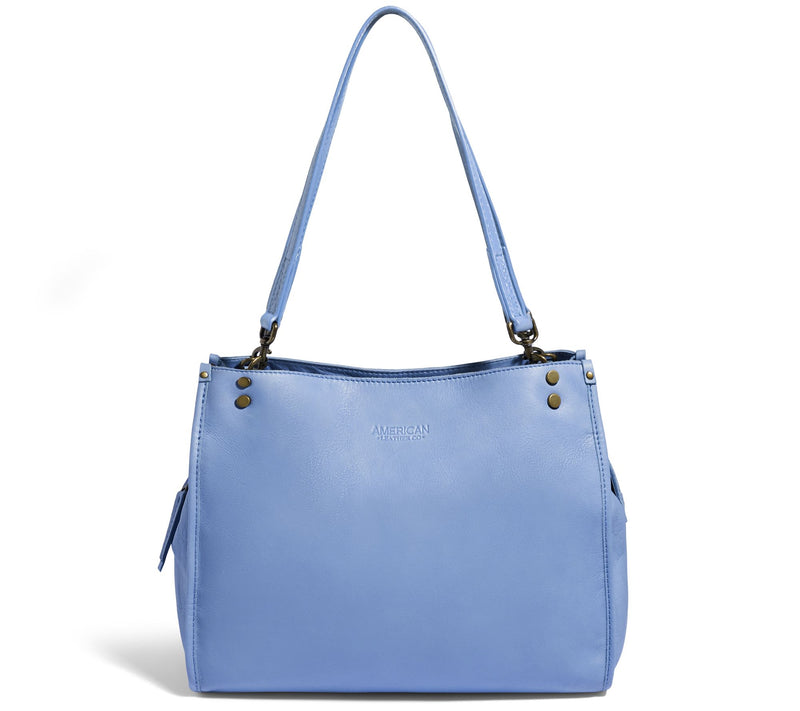 American Leather Co. Lenox Triple Entry Leather Satchel — View 11