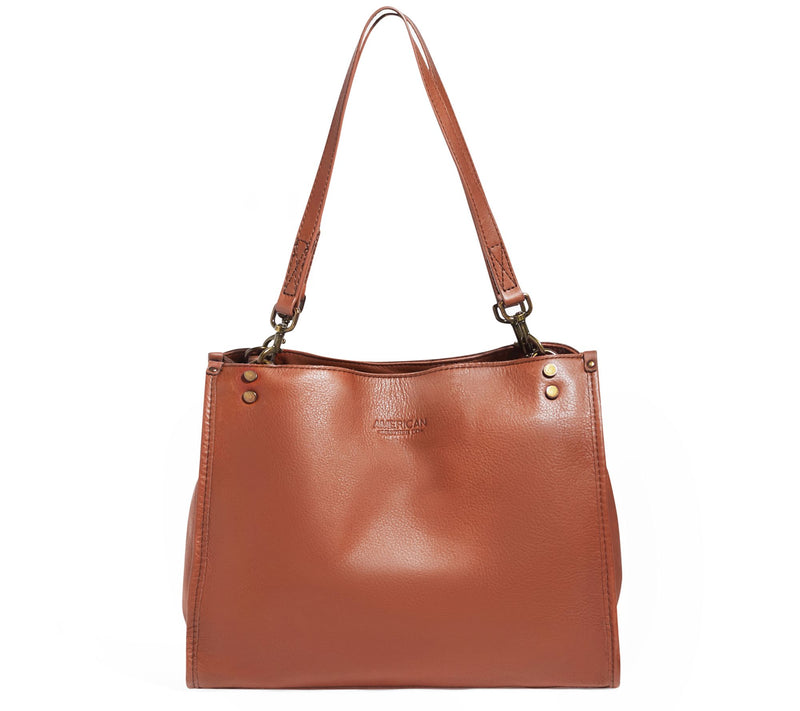 American Leather Co. Lenox Triple Entry Leather Satchel — View 13