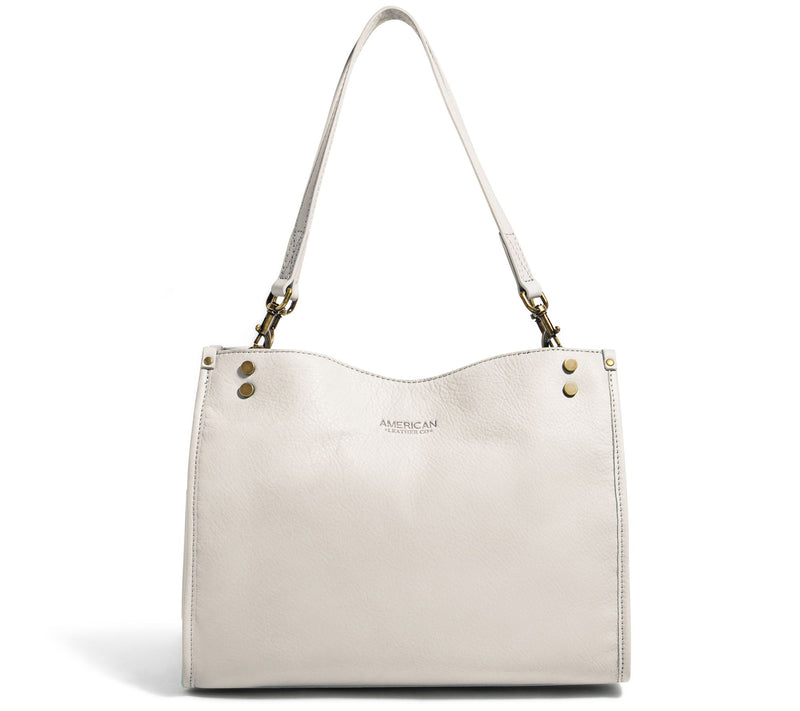 American Leather Co. Lenox Triple Entry Leather Satchel — View 5