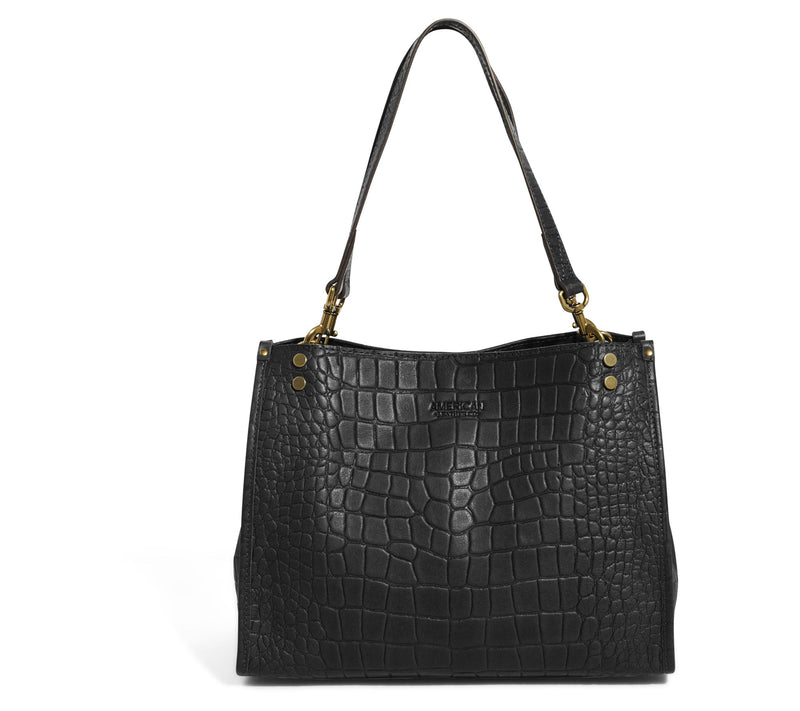 American Leather Co. Lenox Triple Entry Leather Satchel — View 38