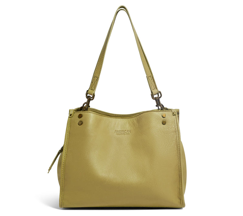 American Leather Co. Lenox Triple Entry Leather Satchel — View 46