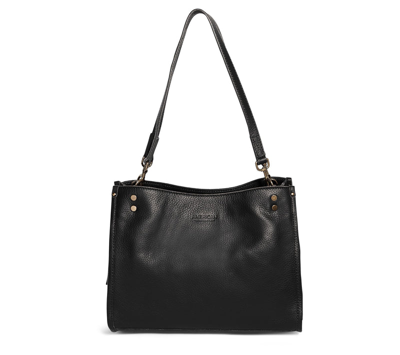 American Leather Co. Lenox Triple Entry Leather Satchel — View 59