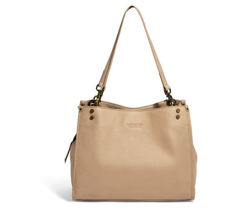 American Leather Co. Lenox Triple Entry Leather Satchel — View 63